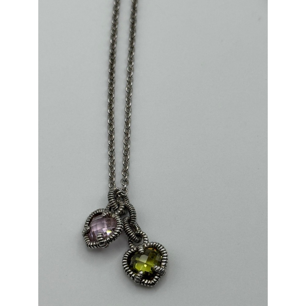 Judith Ripka Sterling Silver La Petite Twin Heart Pendant Necklace